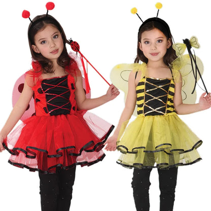 Children's Halloween costumes Girl animal insects dress up to perform bee Polka order ladybug beer show costumes