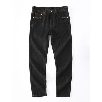 Japanese Handmade Embroidered Jeans Men's Pure Cotton Straight Tube Hip-Hop Popular Slim Red Ears Show Thin Trousers Devil Big M