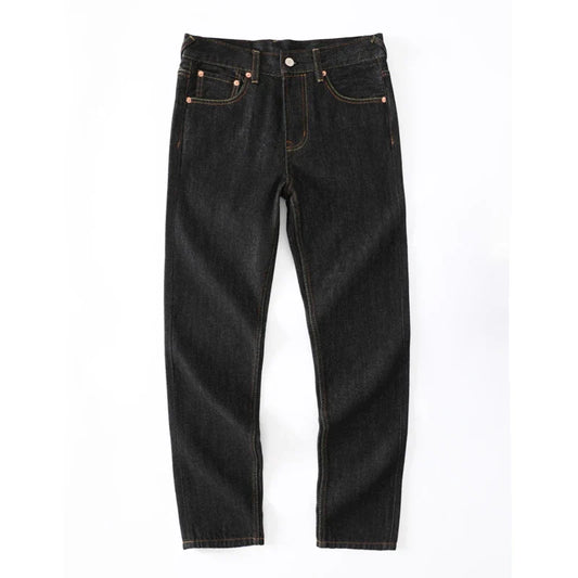 Japanese Handmade Embroidered Jeans Men's Pure Cotton Straight Tube Hip-Hop Popular Slim Red Ears Show Thin Trousers Devil Big M
