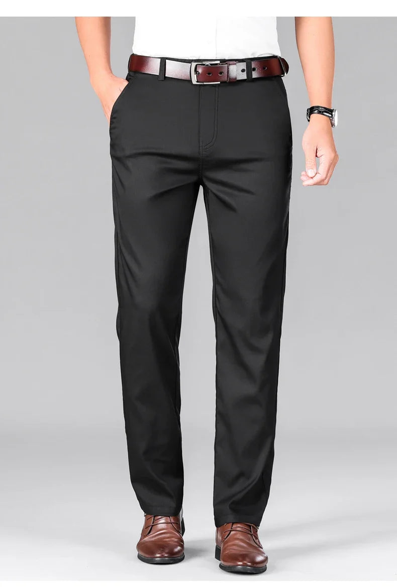 2024 Summer New Men's Business Thin Straight Casual Pants Classic Style cotton Stylish Stretch Luxury Trousers Male Brand