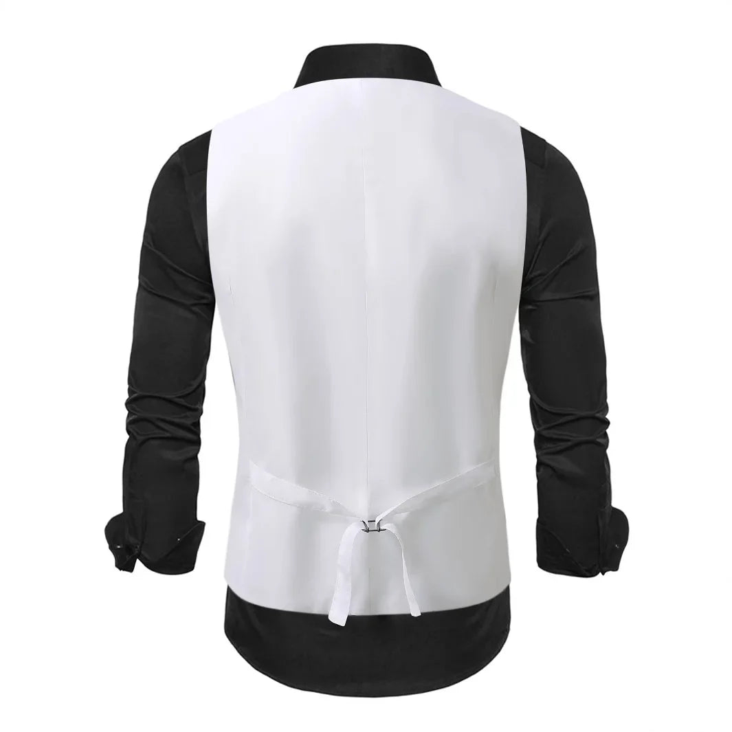 2026 New Black Men's Shiny Sequin Suit Collar Sleeveless Vest, Wedding/Party/Stage Performance, Gold or Silver Optional