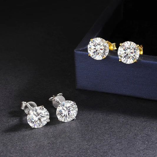 Luxury 0.4-4CT D Color Moissanite Screw Earrings For Women Party Fine Jewelry 4 Prong S925 Sterling Silver Diamond Earring
