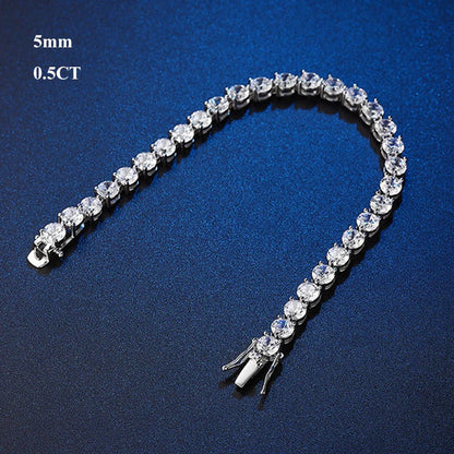 3 Claw 2.5/3mm Full D Color Moissanite Diamond Tennis Bracelet Hidden Buckle for Women Man 925 Silver Link Chain Bracelets