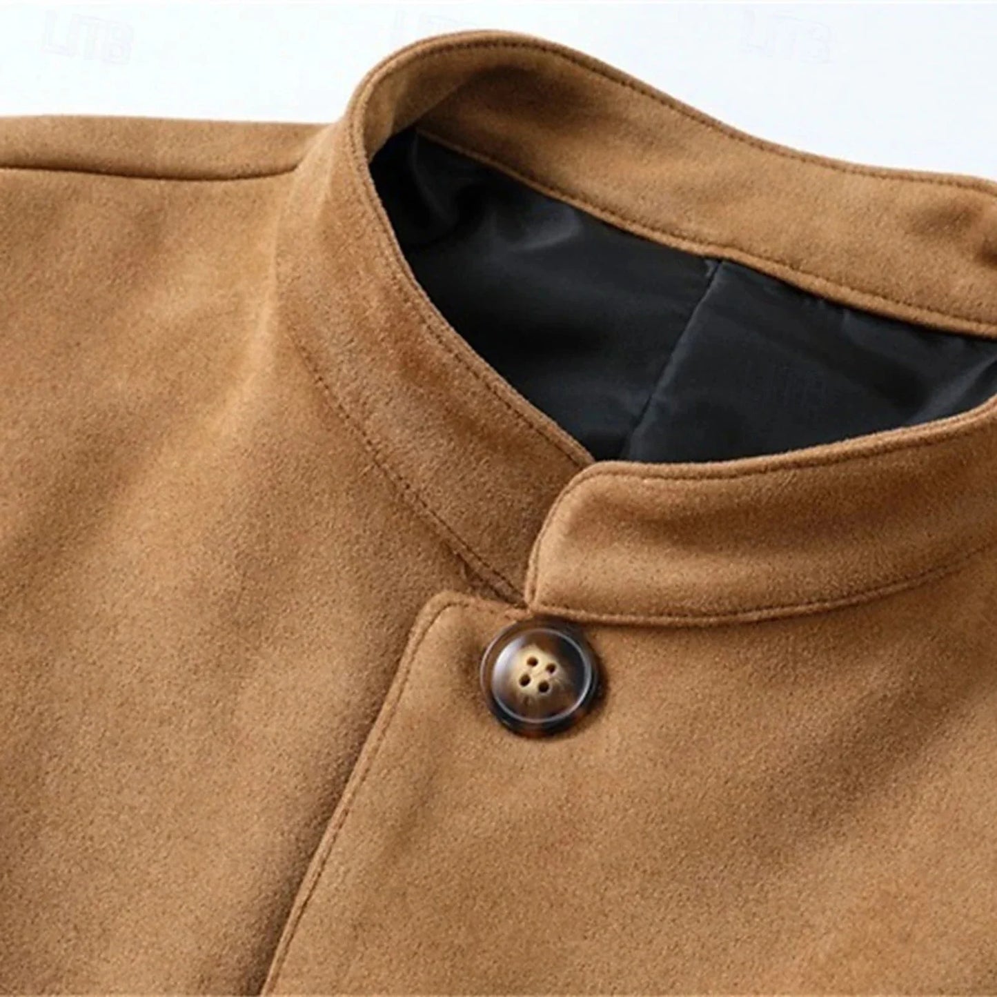 Autumn Winter Men'S Casual Blazer Jacket Stand Collar Long Sleeve Solid Color Single Breasted Button Fashion Jackets