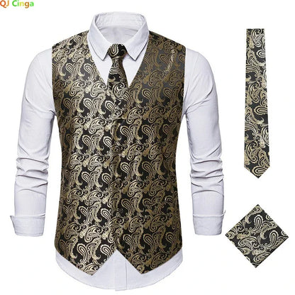 Red Men's Single Breasted V-Neck Sleeveless Vest Jacket, Wedding Party Vests, White Black Blue Green Waistcoat With tie and
