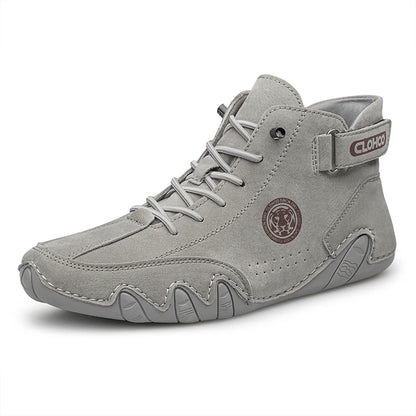 Hand-Sewn Octopus Design Men's Short Boots High-Top Leather Riding Boots Stylish Men's Footwear