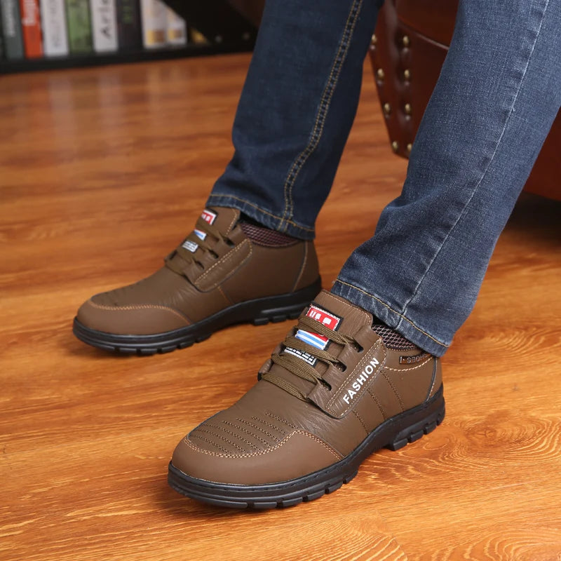 Winter Men Boots Waterproof Snow Boots Warm Fur Casual Men Shoes Antislip Ankel Boots Plush Cotton Shoes 2024