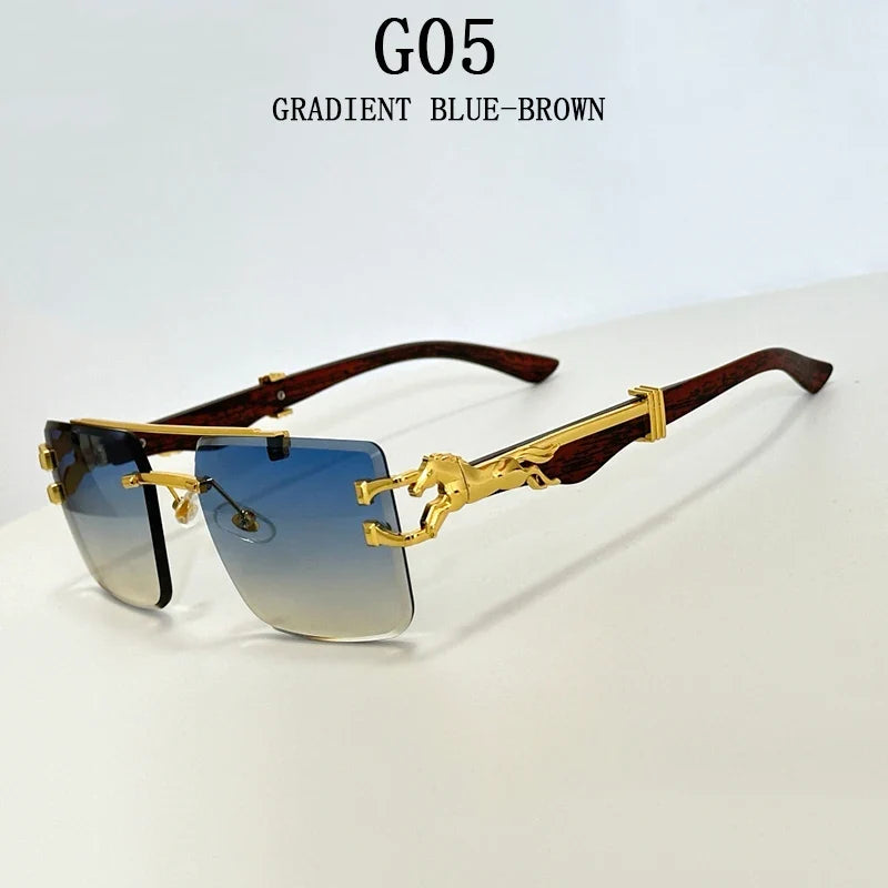 New Retro Rimless Sunglasses For Men Steampunk Sunglasses Women Punk Fashion Glasses Vintage Shades Gafas De Sol Sonnenbrill Sun