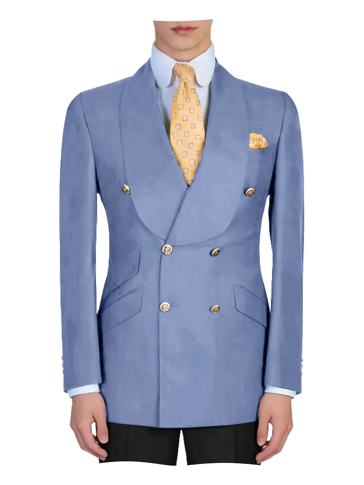 Mens Mint Green Double Breasted Blazer Slim Fit Shawl Collar Formal Sport Coat with Gold Buttons for Groom Prom Business Casual