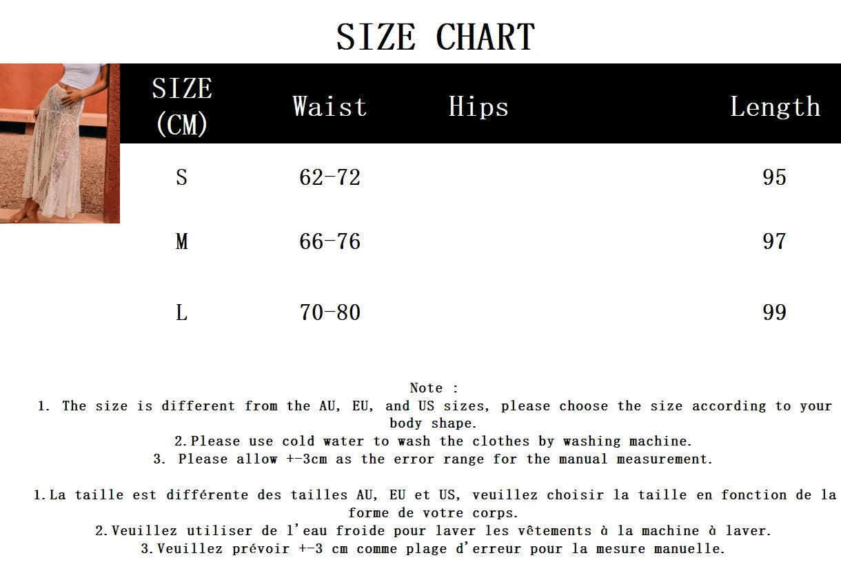 Lace Jacquard Transperant Skirt Women Summer New High Waist Sexy Casual Long Skirts 2025 Streetwear Fashion White Maxi Skirt
