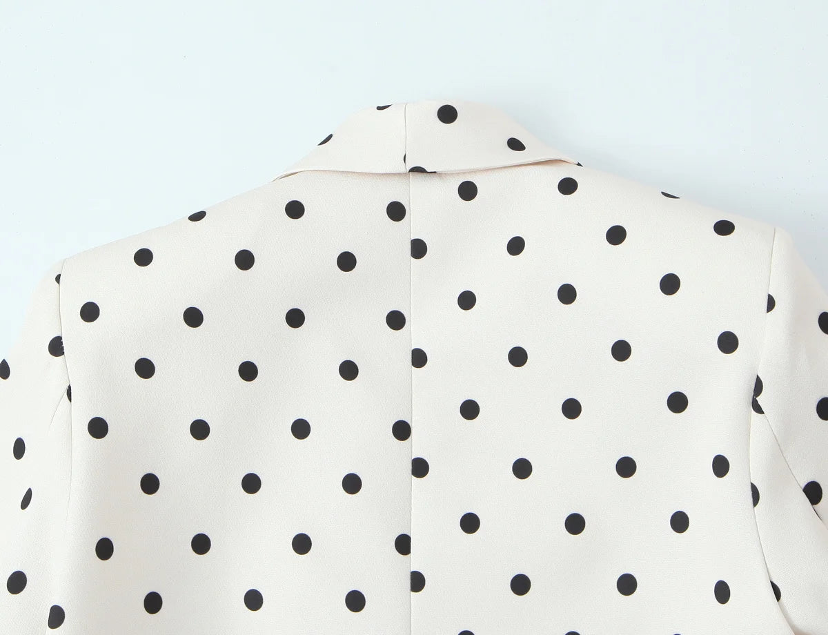 2026 Spring Chic Women Blazer Polka Dot Single Breasted Long Sleeve Blazer New Fashion Office Lady Blazers