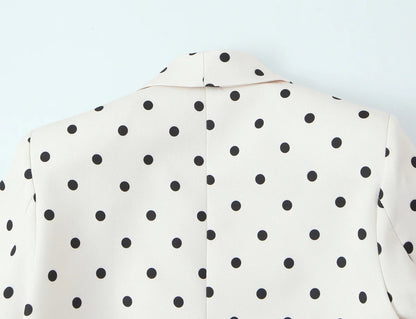 2026 Spring Chic Women Blazer Polka Dot Single Breasted Long Sleeve Blazer New Fashion Office Lady Blazers