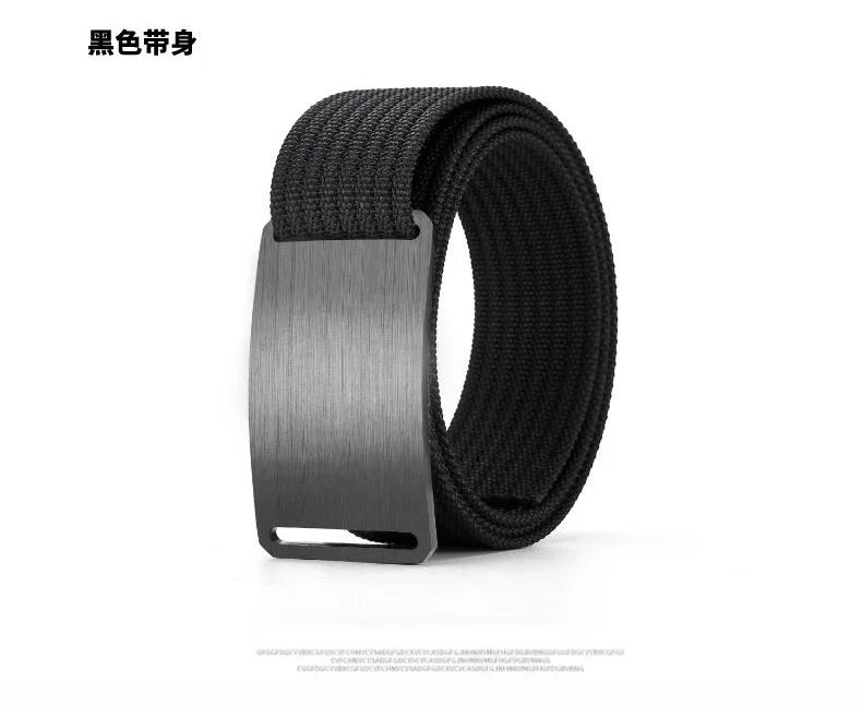 Aluminum Buckle Nylon Belt New Outdoor Belt men's Casual Canvas Woven Belt Leather Belt Men Cinto Preto Y005