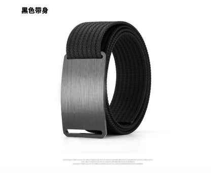 Aluminum Buckle Nylon Belt New Outdoor Belt men's Casual Canvas Woven Belt Leather Belt Men Cinto Preto Y005