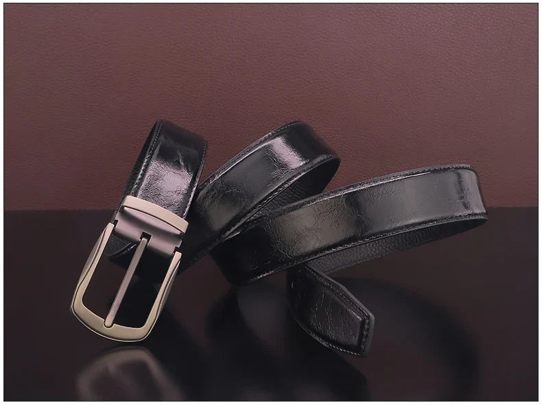 High quality pin buckle genuine leather fashion designers belts men casual luxury gray Cowskin young men ceinture homme B584