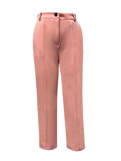 Elegant Slim Fit Suit Jacket And Pants Set for Women 2024 New Fashion Spring Autumn Turn-down Collar High-end Feeling