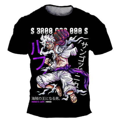 New Japanese anime One Piece cartoon children's adult 3D printed top T-shirt One Piece Dragon Ball boy cartoon top T-shirt