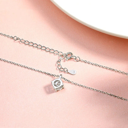 0.3-3CT D Color Moissanite Necklace for Women Classic 4-claws Pendant Sparkling S925 Sterling Silver Lab Diamond Chain
