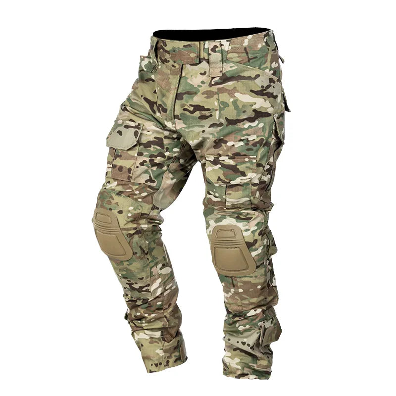 Outdoor Combat Pants +Knee Pads Tactical Cargo Pants Men Trousers Hunting Pants Camping Camo Multicam Workwear Trekking Clothes