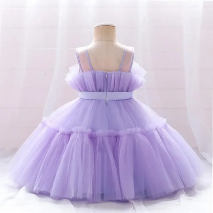Baby Yellow Dress For Girls Kids Wedding Bridesmaid Dresses Toddler Tulle Birthday Princess Party Dress Infant Outfits Vestidos