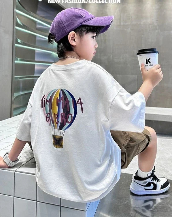 Printing Clothes for Boy Summer Set 2025 New Children's Clothing Boys Kids Top Bottom Elementary Student Men's T-shirts Korean