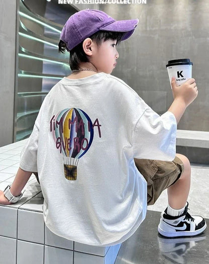 Printing Clothes for Boy Summer Set 2025 New Children's Clothing Boys Kids Top Bottom Elementary Student Men's T-shirts Korean