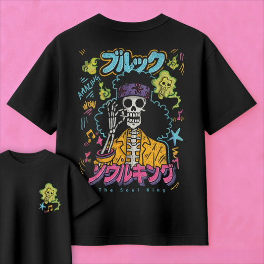 2026 Summer One Piece Anime Brook The Soul King Printed Loose Short-sleeved Pure Cotton Children's T-shirt Tide Unisex Casual