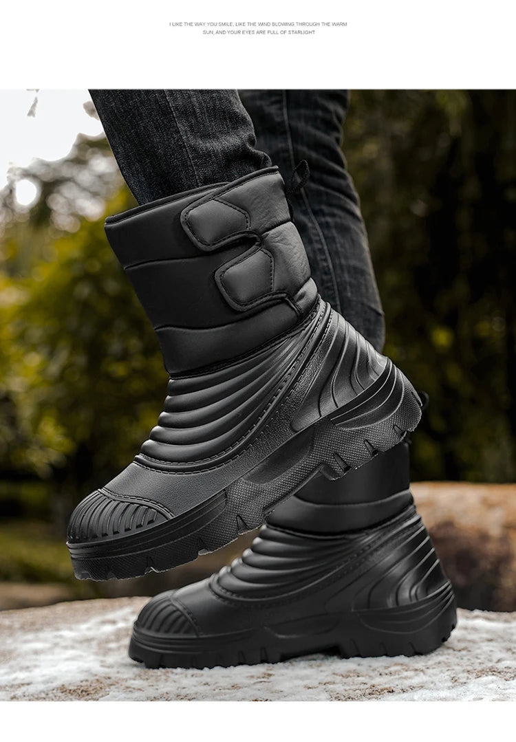 New men's winter snow boots thickened waterproof windproof warm boots comfortable outdoor mountaineering men's boots plus size
