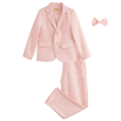 Boys Suit Wedding Ring Bearer Outfit Kids Suit Set Blazer Pants Bow Tie Shirt Clothes Formal Wear 2-14Years