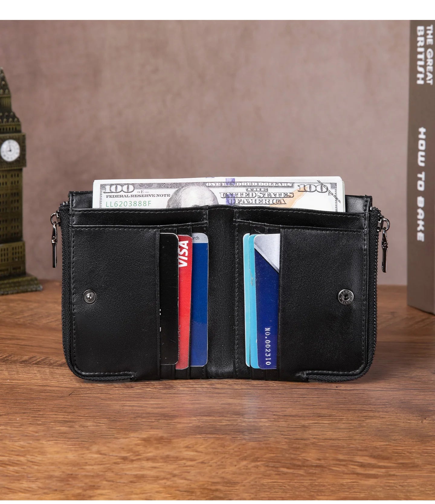 Classic Bifold Wallet 2026 Genuine Leather Men Wallets Short Male Purse Card Holder Wallet Men