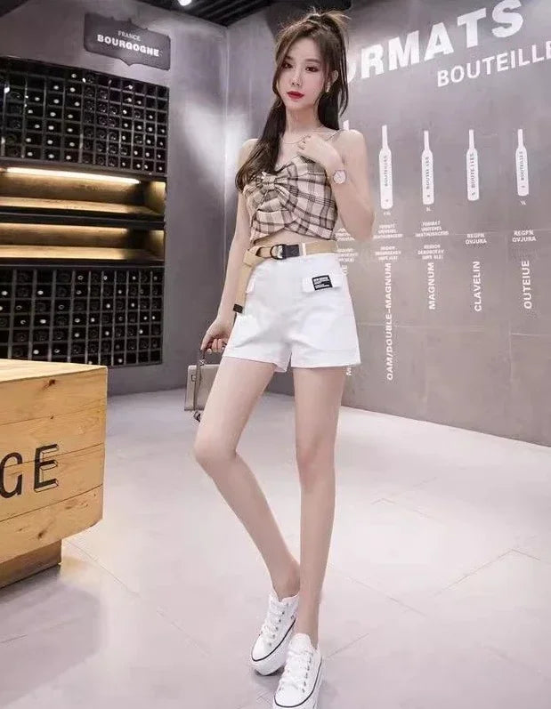 High Waist Shorts for Women Korean Style Cotton Short Pants Woman Design Trend 2025 Fashion Clothing XL Outfits Youthful Jorts