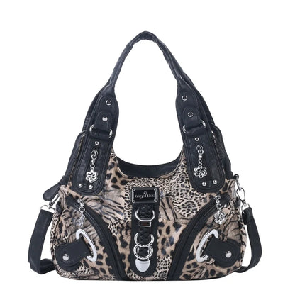 Vintage Bag Large Women's Shoulder Bag Leopard Print Top-Handle Fashion Satchel Dumpling Tote Hobos Handbags