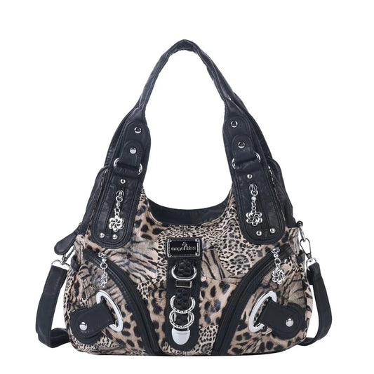Vintage Bag Large Women's Shoulder Bag Leopard Print Top-Handle Fashion Satchel Dumpling Tote Hobos Handbags