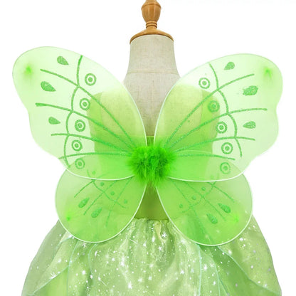 Girls Tinkerbell Fairy Dresses LED Light Up for Girls Costume Kids Cosplay Flower Fairy Princess Clothes Christmas Party Outfit