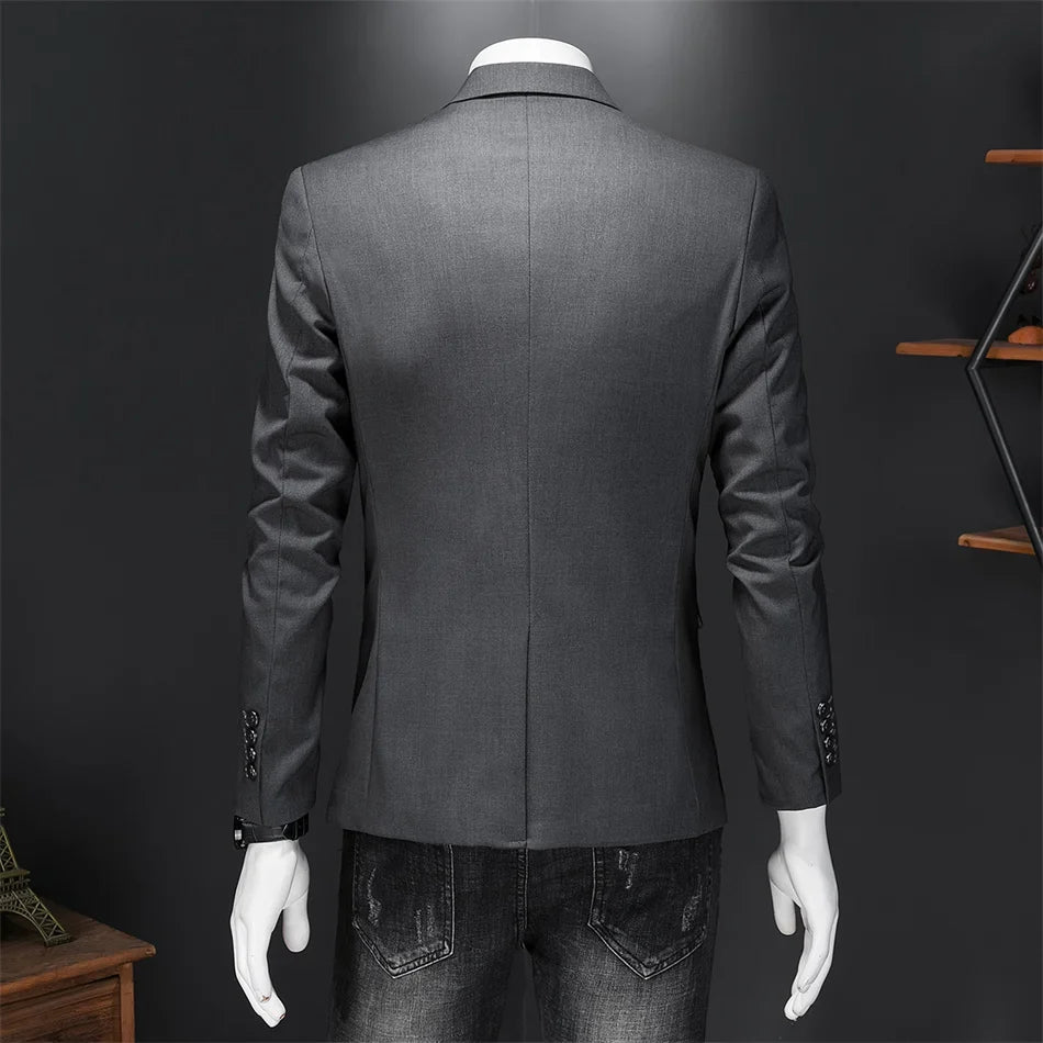 15-color boutique fashion suit 6XL men's slim groom wedding suit jacket business office suit casual solid color suit jacket