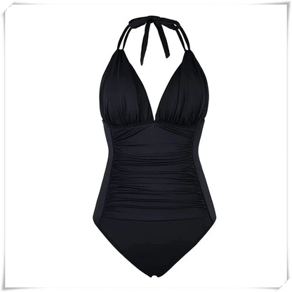 Ruched Wrinkled One Piece Swimsuit Women Swimwear Female Monokini Backless Swimsuits 2025 Bathing Suit Swim Beach Wear Bodysuit