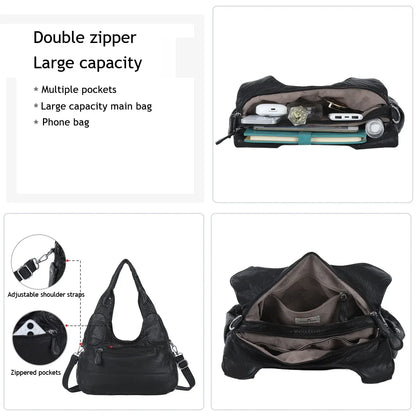 Vintage Bag Large Women's Shoulder Bag Leopard Print Top-Handle Fashion Satchel Dumpling Tote Hobos Handbags