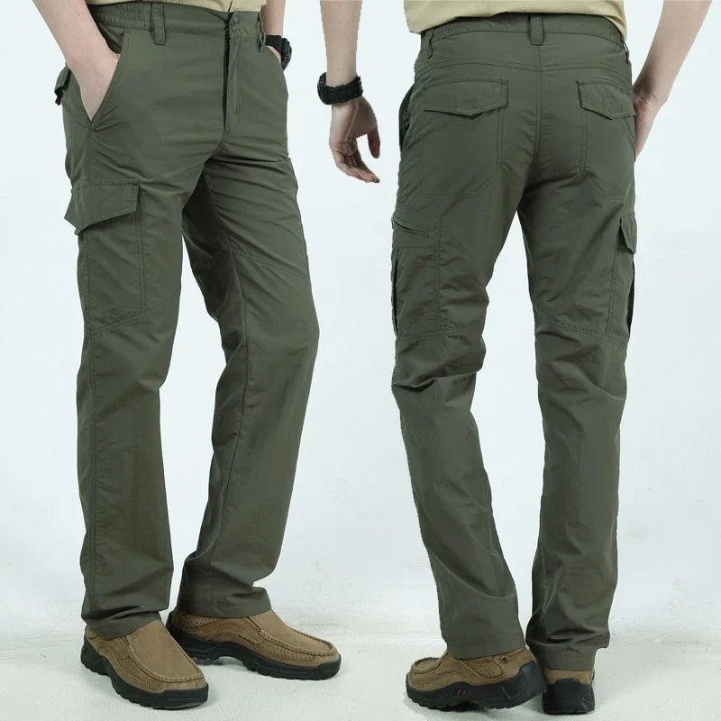 Asian Size Men City Pants Cargo Trousers Multi-pocket Waterproof Wear-resistant Casual Training Overalls Clothing