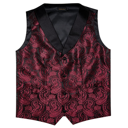 Retro Paisley Floral Full Set with Bowtie Pocket Square and Cufflinks Banquet Essential