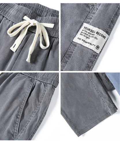 Summer Thin Loose Wide-leg Men Jeans Soft Lyocell Elastic Fashion Casual Straight Drawstring Denim Trousers Black Blue Gray