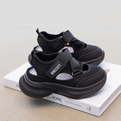 Boys Girls Sports Sandals Rotating Button Students Sneakers Hollowed-out Summer New Students Running Shoes Mesh Breathable