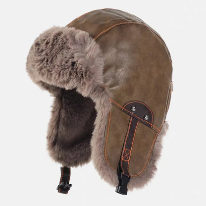 Bomber Hat New PU Leather Winter Hats for Men Women Waterproof Snow Ski Trapper Earflap Cap Male Female Russian Fur Hats