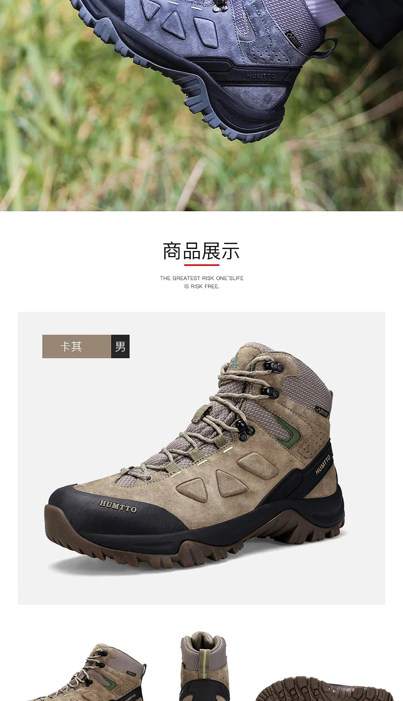 Hiking shoes Men's waterproof hunting Boots Tactical Desert Combat Ankle trekking Boots Male Women warm Leather Sneakers