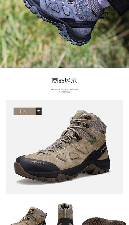 Hiking shoes Men's waterproof hunting Boots Tactical Desert Combat Ankle trekking Boots Male Women warm Leather Sneakers