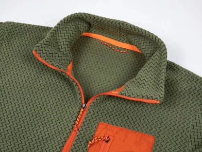 New Comfortable and Thick Men's and Women's Sports Semi-zipper Fleece Sweatshirt with Wavy Fleece and Long-sleeved Sweatshirt
