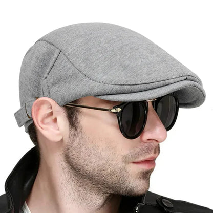 Men Solid Color Newsboy Caps British Painters Hats Spring Autumn Berets Adjustable Flat Cap