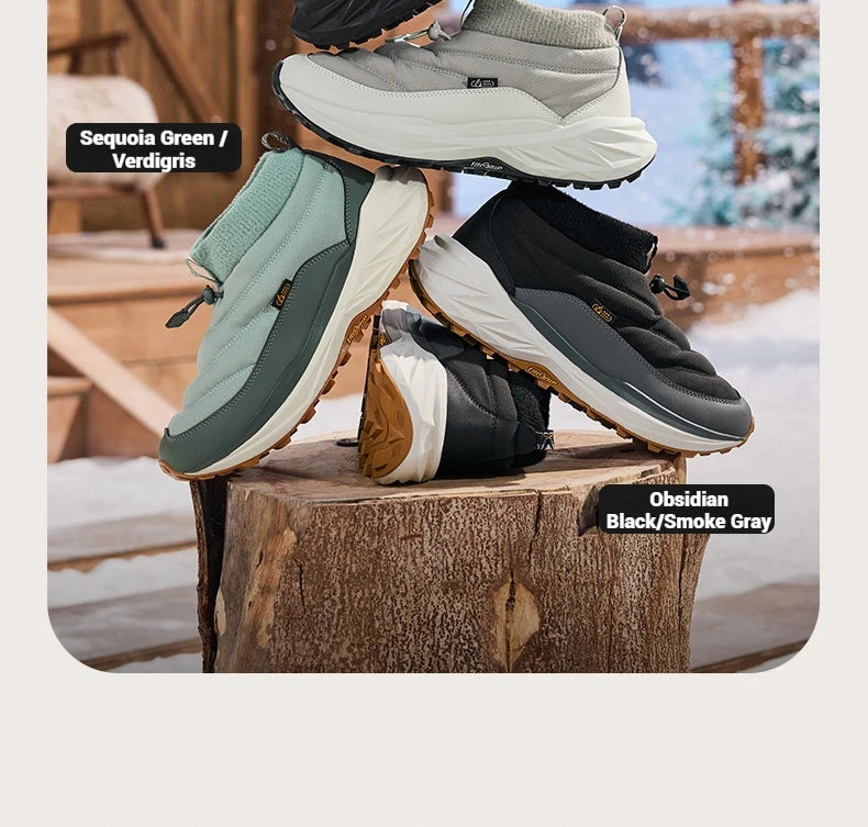 Men Winter Boots High-Top Thermal Ankle Support  Fleece Lined Ice Grip Abrasion-Resistant Sneakers Male 672542215A
