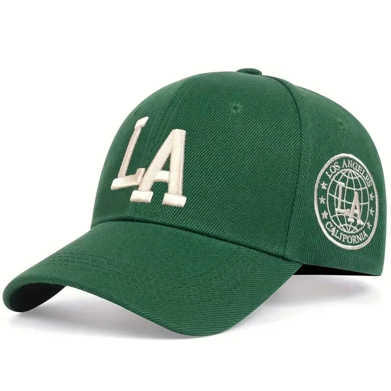 Unisex LA Leter Embroidery Snapback Baseball Caps Spring and Autumn Outdoor Adjustable Casual Hats Sunscreen Hat