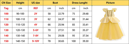 Kids Cosplay Disney Beauty and The Beast Belle Princess Dress Girls Party Costume Children Fancy Birthday Party Flower Disguise