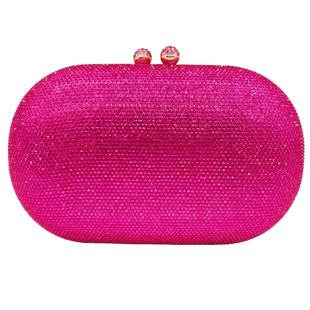 Middle East Diamond Embellished Evening Bag Pure Color Rhinestone Women's Clutch Handbag Polyester Daily Match Magnetic Buckle